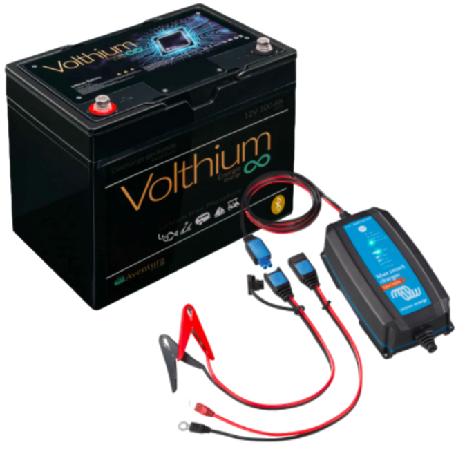 VOLTHIUM AVENTURA 12V 100AH BATTERY – BLUETOOTH and CHARGER