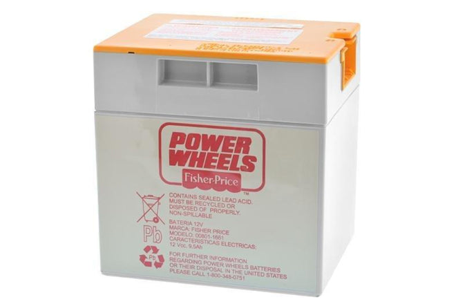 Fisher Price Power Wheels 12V 9.5AH Grey Orange Top Battery *