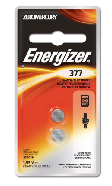 377 ENERGIZER WATCH BATTERY BUTTON CELL - 6 Pack