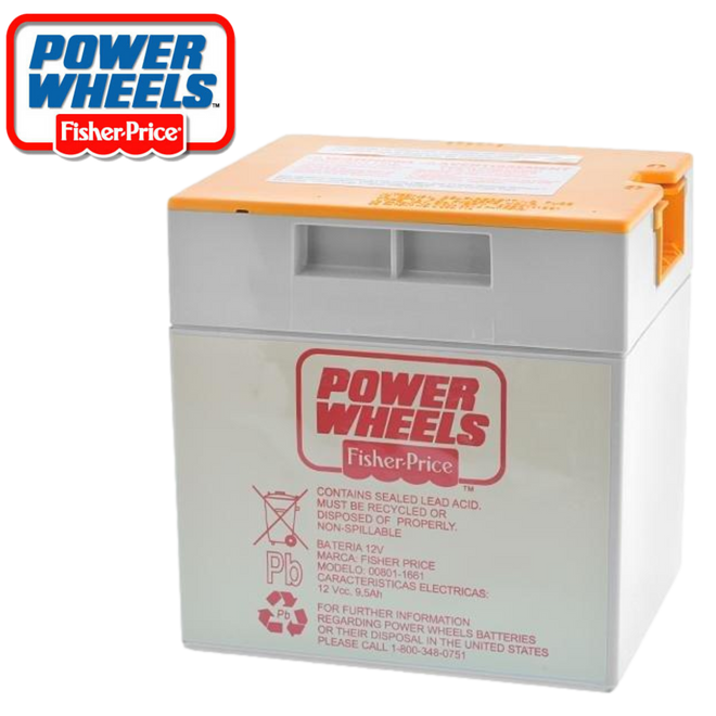 Fisher Price Power Wheels 12V 9.5AH Grey Orange Top Battery *