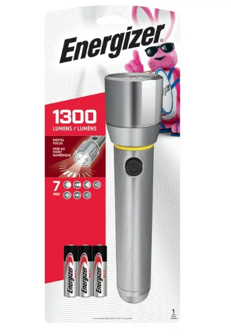 Energizer Vision HD Extra Performance Metal Flashlight with Digital Focus