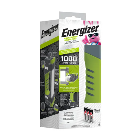 Energizer Pro Series Area Light, 1,000 High Lumen, IP67 Waterproof, Hybrid Light, Work Light, Batteries Included