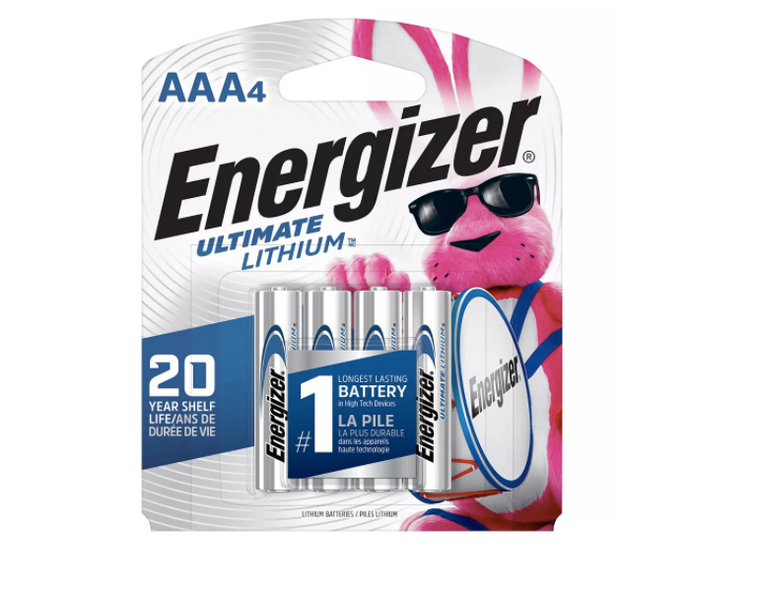 Energizer Ultimate Lithium AAA Batteries, 4 Pack - L92BP4