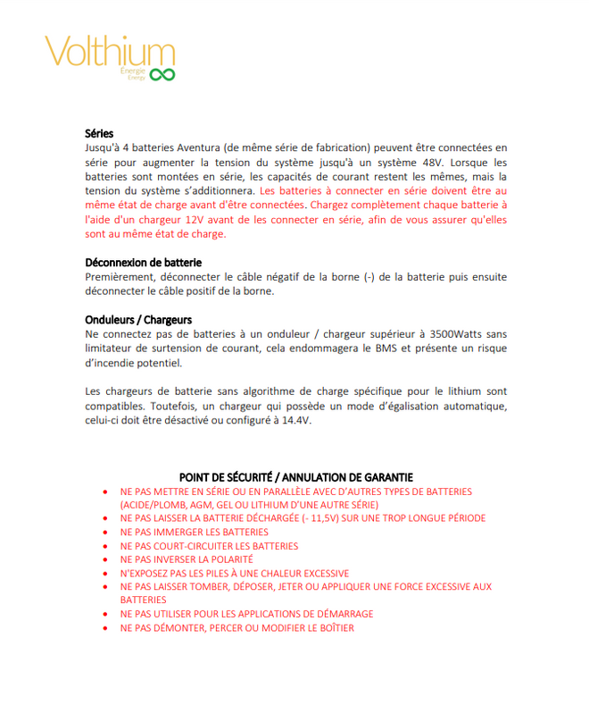 Volthium Lithium AVENTURA 12V 100AH BATTERY – BLUETOOTH