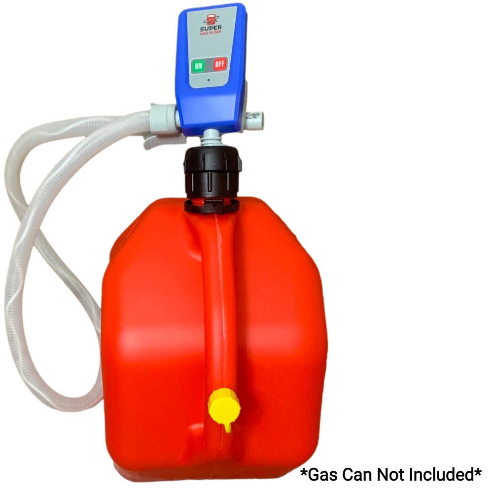 Gas & Diesel Pump Pack - PumpMatic Super Gas Pump Fuel Transfer Pump for Gas, Diesel, Kerosene + 3 Power Sources w/ 4.25ft Hose Siphon