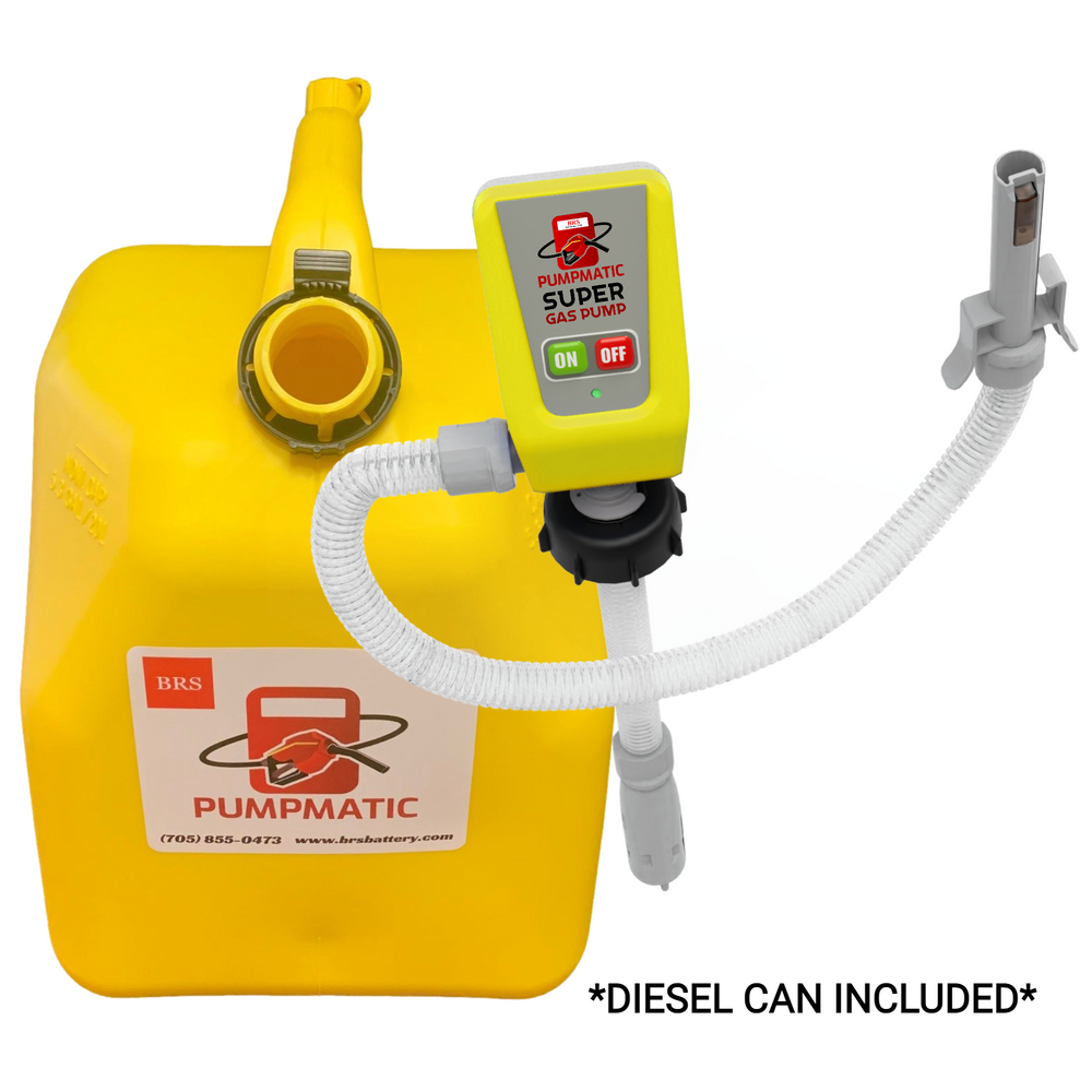Diesel PumpMatic Super Gas Pump + Diesel Fuel Can Combo Kit Fuel Transfer Pump for Diesel, etc. 3 Power Sources w/ 4.25ft Hose