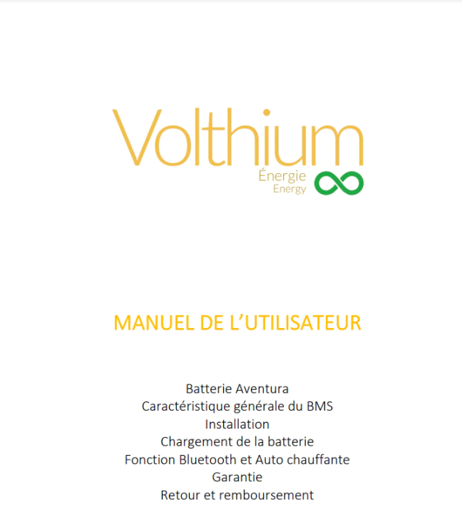 VOLTHIUM AVENTURA 12V 100AH BATTERY – BLUETOOTH and CHARGER