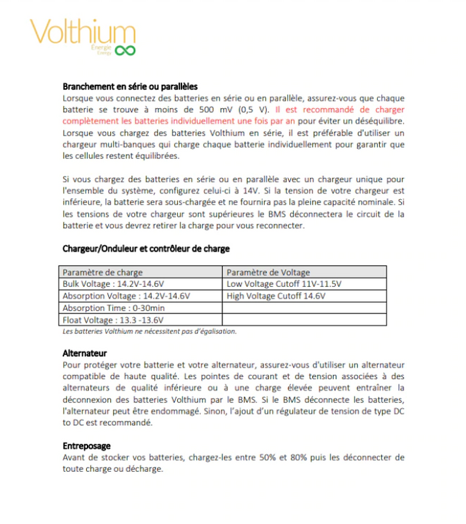 VOLTHIUM AVENTURA 12V 100AH BATTERY – BLUETOOTH and CHARGER