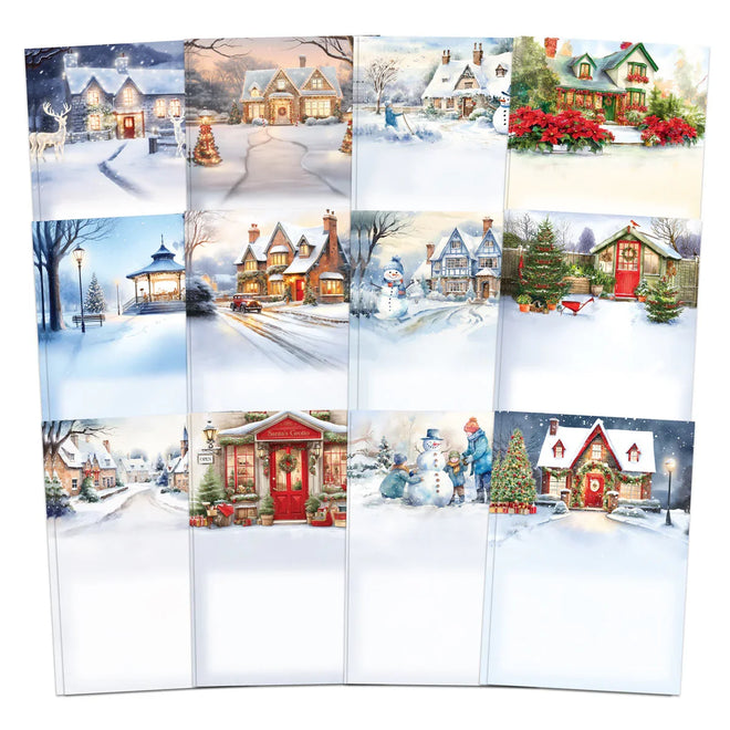 Katy Sue Picket Fence Christmas Scene Stash, 24 sheets