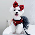 Giselle Noir Dog Dress Set | Formal Dress with Matching Bow