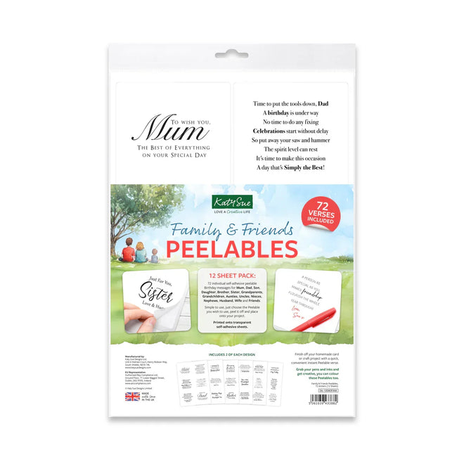 Family & Friends Peelables, 72 Stickers