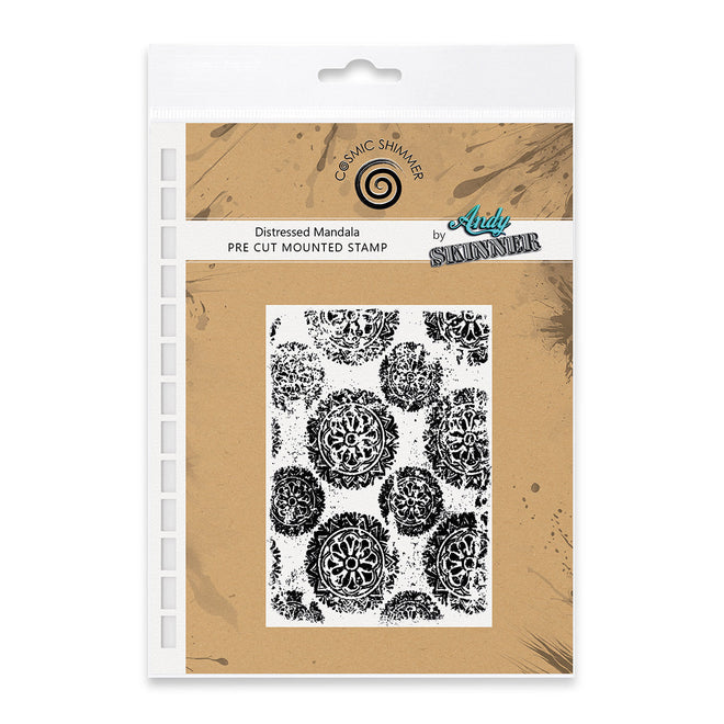 Distressed Mandala Pre Cut Rubber Stamp by Andy Skinner