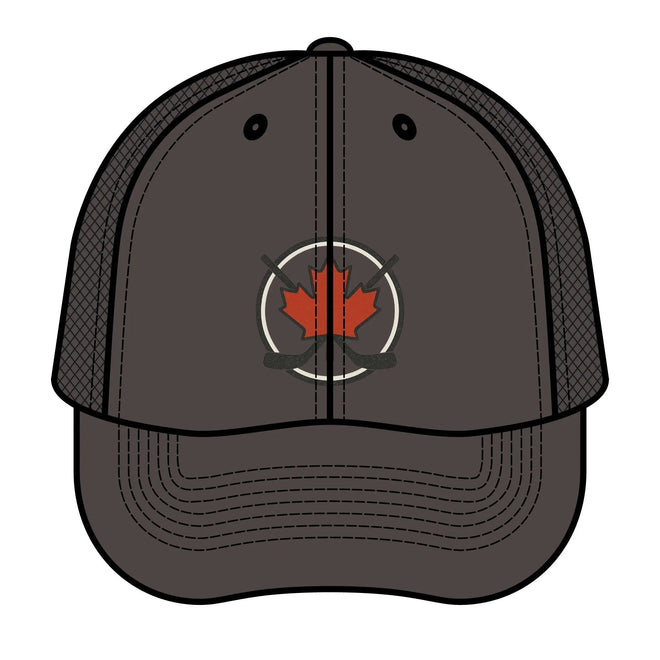Maple Stick Hockey Hat – Maple Leaf & Crossed Sticks Snapback Cap