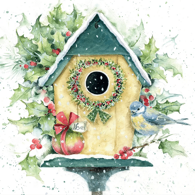 Die Cut Decoupage – Xmas Birdhouse (Pack Of 3)