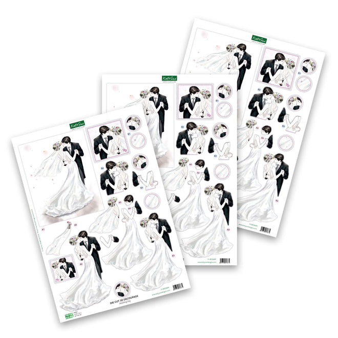 Die Cut Decoupage – Wedding Day (Pack Of 3)