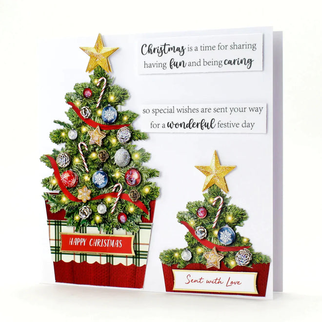 Die Cut Decoupage – Poinsettia and Christmas Tree (Pack Of 4)