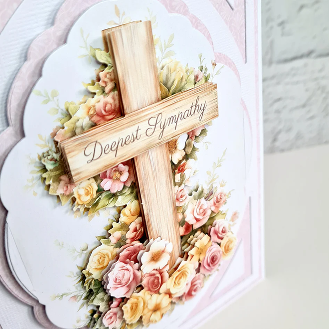 Die Cut Decoupage – Wooden Cross & Roses (pack of 3)