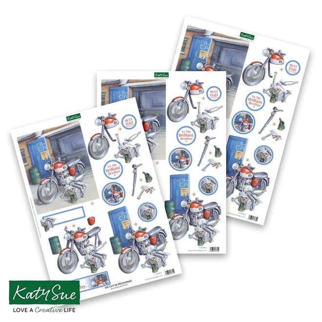 Die Cut Decoupage – Cars and Bikes (Pack Of 12)