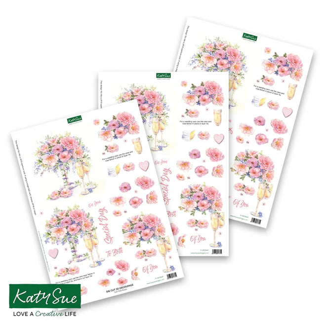 Die Cut Decoupage - Romance and Weddings (Pack Of 12)