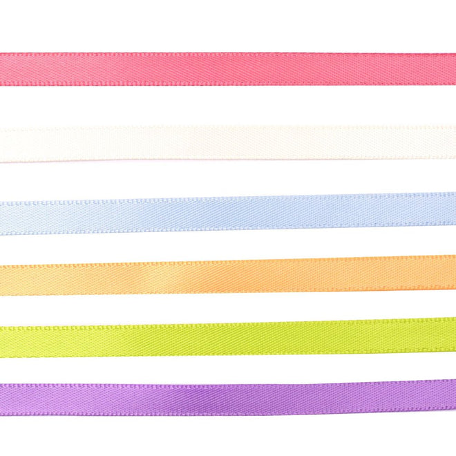 Vaessen Creative Satin Ribbon 6 Colours 6mmx2m Spring