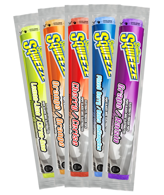 Sqwincher 3oz Sqweeze Freezer Pops with assorted pack with 5 flavors