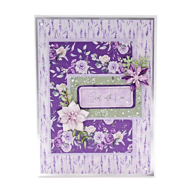 Dusky Violet Blooms, Die Cut Flowers & Leaves, 12 sheets