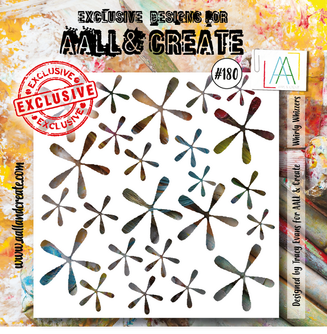 AALL and Create 6"x6" Stencil - #180 - Whirly Whizzers