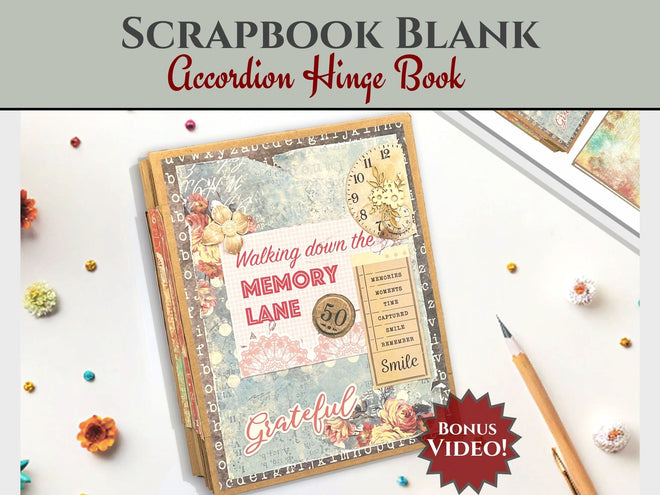 CrafTreat Scrapbook Blanks - Accordion Hinge Book DIY - Kraft