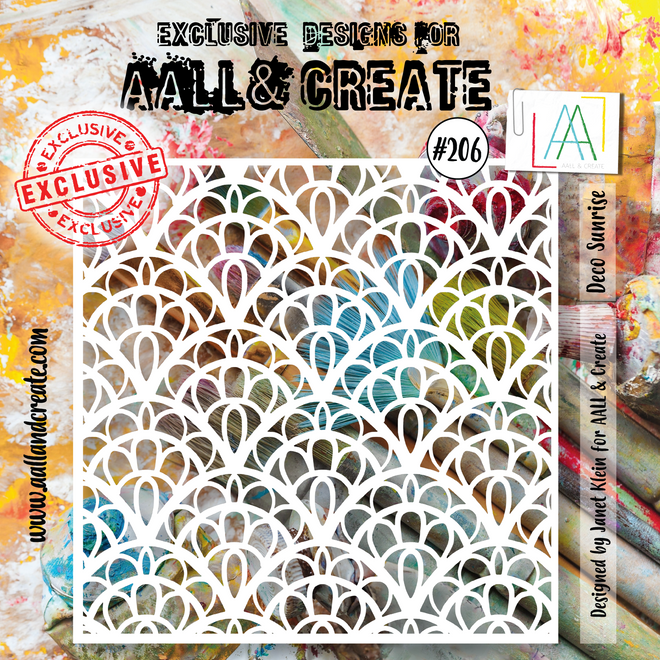 AALL and Create  6"x6" Stencil - 206 - Deco Sunrise