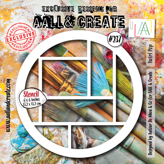 AALL and Create - 6"x6" Stencil - Twirl Pop