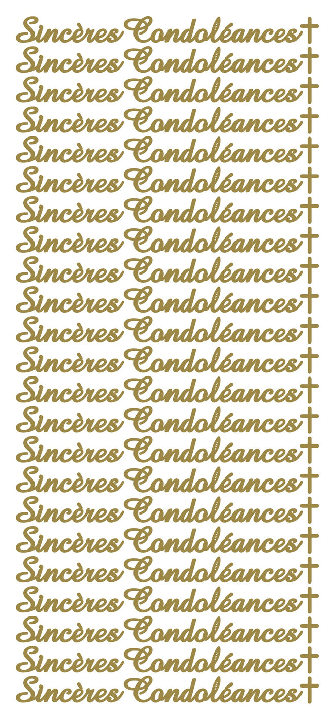 Peel Off Stickers - Sincères Condoléances