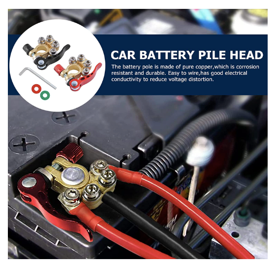 1 Set Car Battery Terminal Connectors 4 Way Quick Release Disconnect Brs Battery 8745