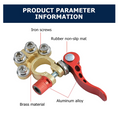 1 Set Car Battery Terminal Connectors, 4 Way Quick Release Disconnect Car Battery Terminal with Hex Wrench Washers, for SAE/JIS Type A Posts, Compatible with Cars, Vans, Trucks
