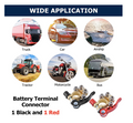 1 Set Car Battery Terminal Connectors, 4 Way Quick Release Disconnect Car Battery Terminal with Hex Wrench Washers, for SAE/JIS Type A Posts, Compatible with Cars, Vans, Trucks