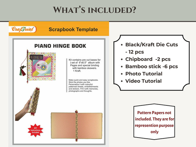 CrafTreat Scrapbook Blanks - Piano Hinge Book - Black Color