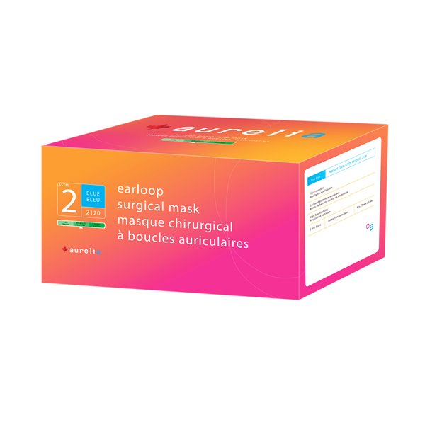 Aurelia 3-Ply ASTM Level 2 Disposable Surgical Face Masks (blue)