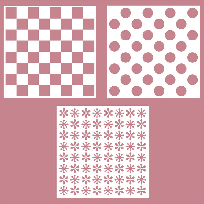 Vaessen Creative • Layered Stencils Checked Pattern 15x15cm
