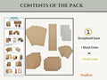 CrafTreat Scrapbook Blanks - Accordion Hinge Book DIY - Kraft
