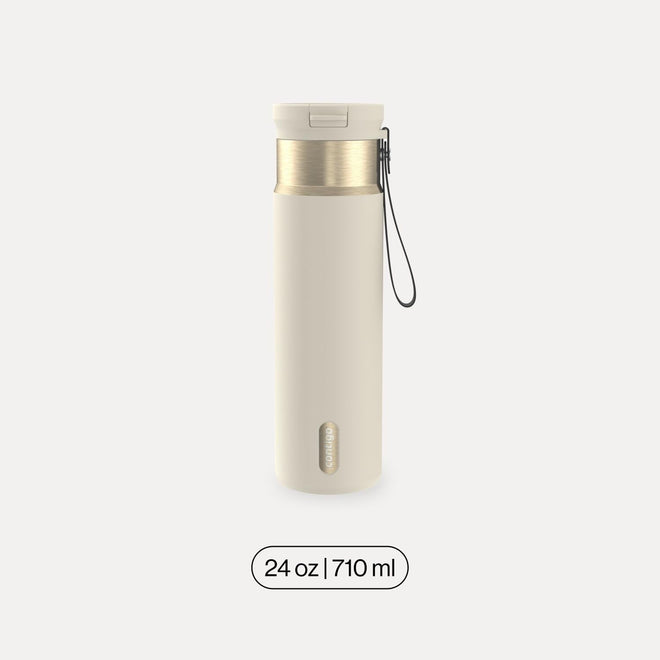 Contigo SnapSeal 24 oz Water Bottle w/Carry Strap & Reusable Straw | Vacuum-Insulated Stainless Steel for Hot & Cold Drinks | Spill-Proof Lid | BPA & Lead-Free | Dishwasher Safe 🍁 All In One Marketplace Canada