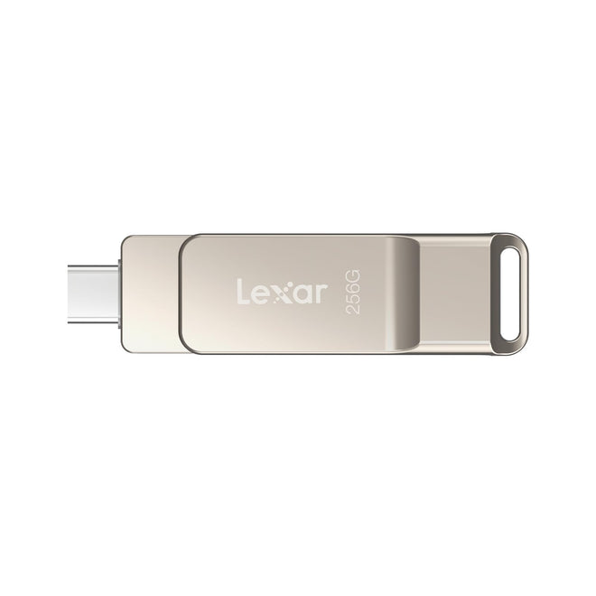 Lexar D40E 256GB Dual USB 3.2 Gen 1 Type-C Jump Drive, USB-C Flash Metal Housing Swivel Design Thumb Drive (Champagne Silver) 🍁 All In One Marketplace Canada