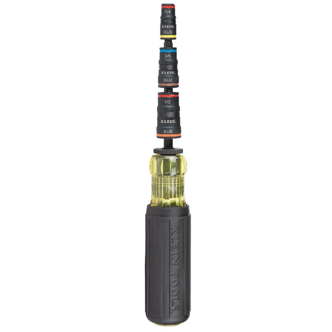 Klein Tools 32910 Impact Driver, 7-in-1 SAE Impact Socket Set with Handle, Flip Socket with 1/4, 5/16, 3/8, 7/16, 1/2 and 9/16-Inch Nut Driver Sizes and 1/4-Inch Bit Holder 🍁 All In One Marketplace Canada