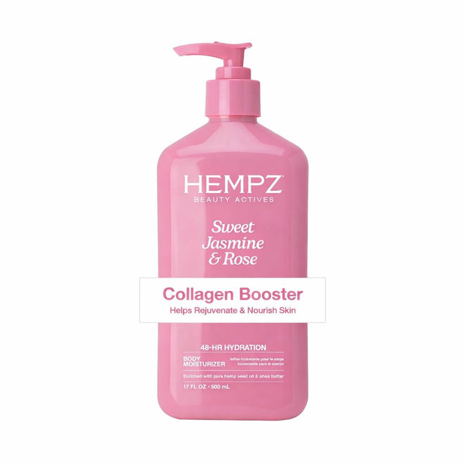 HEMPZ Body Lotion - Sweet Jasmine & Rose Daily Moisturizing Cream, Shea Butter Hand and Body Moisturizer - Hemp Lotion - Skin Care Products, Hemp Seed Oil - 17 oz. 🍁 All In One Marketplace Canada