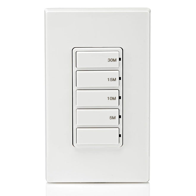 Leviton 2-Pack Countdown Timer Switch for Bathroom Fan and Household Lights, 5-10-15-30 min, No Neutral Required, Single Pole, 15A, 1/2HP/9.8A Fan/Motor, DT130-1LW, White 🍁 All In One Marketplace Canada