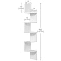 VASAGLE CUSTOS Collection - Corner Shelf Wall Mount, 5-Tier Floating Corner Bookshelf, Plant Shelf for Bedroom, Living Room, Bathroom, Home Office, Cloud White ULBC72WT 🍁 All In One Marketplace Canada
