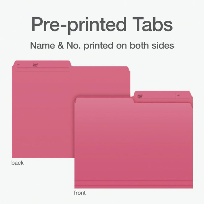 Pendaflex File Folders, 1/2 Cut Tab, Letter Size, Pink, Durable Paper Stock, 100/Box, Ideal for Office/Home/School File Organization, Made in Canada 🍁 All In One Marketplace Canada