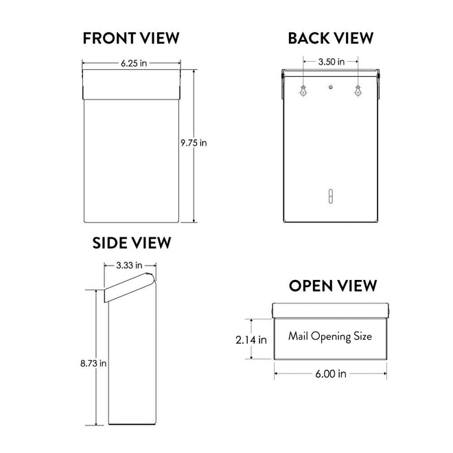 Architectural Mailboxes Modern Heritage Wall Mount Mailbox, Black, Small 🍁 All In One Marketplace Canada