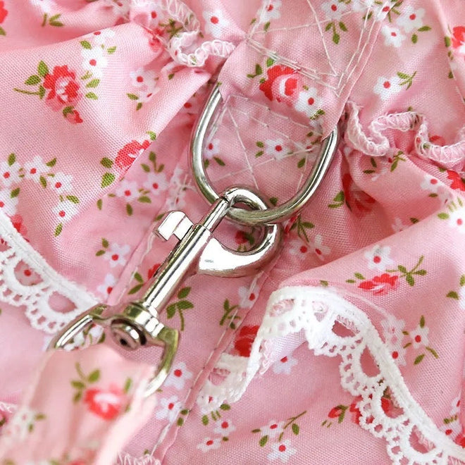 Floral Dog Harness and Leash Set | Dog Walking Set