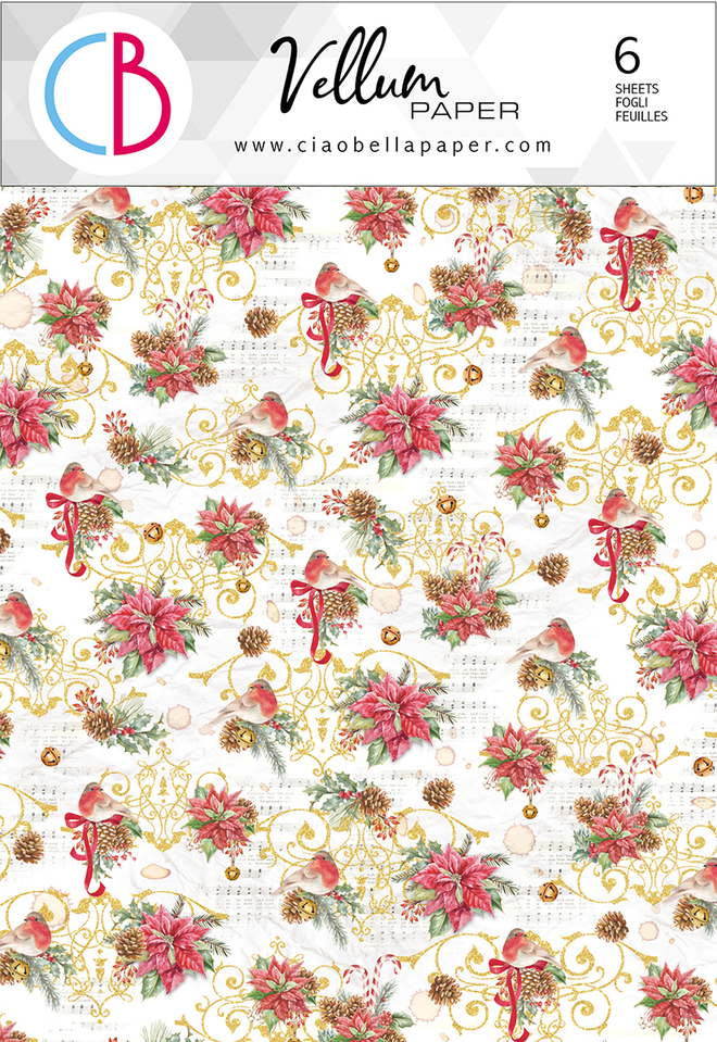 Ciao Bella Vellum Dear Santa Paper Patterns A4 6/Pkg