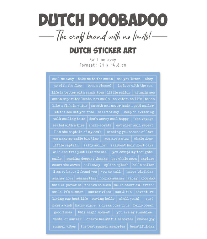 Dutch Doobadoo DDBD Dutch Sticker A5 Sail Me Away