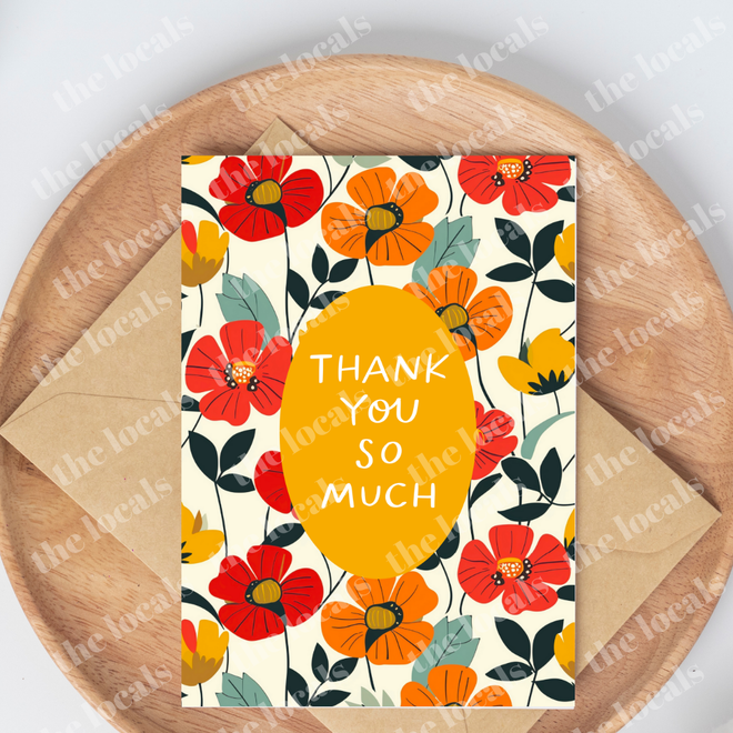 Thank You So Much Floral Greeting Card